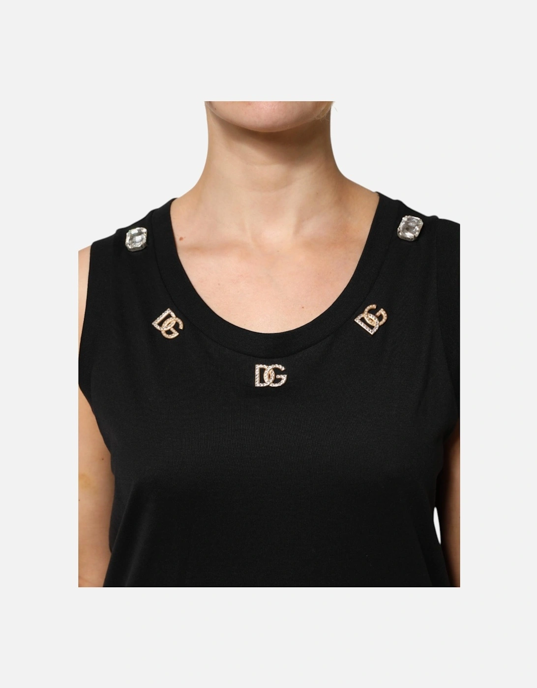 Sleeveless Round Neck Tank Top Women - Black T-Shirts