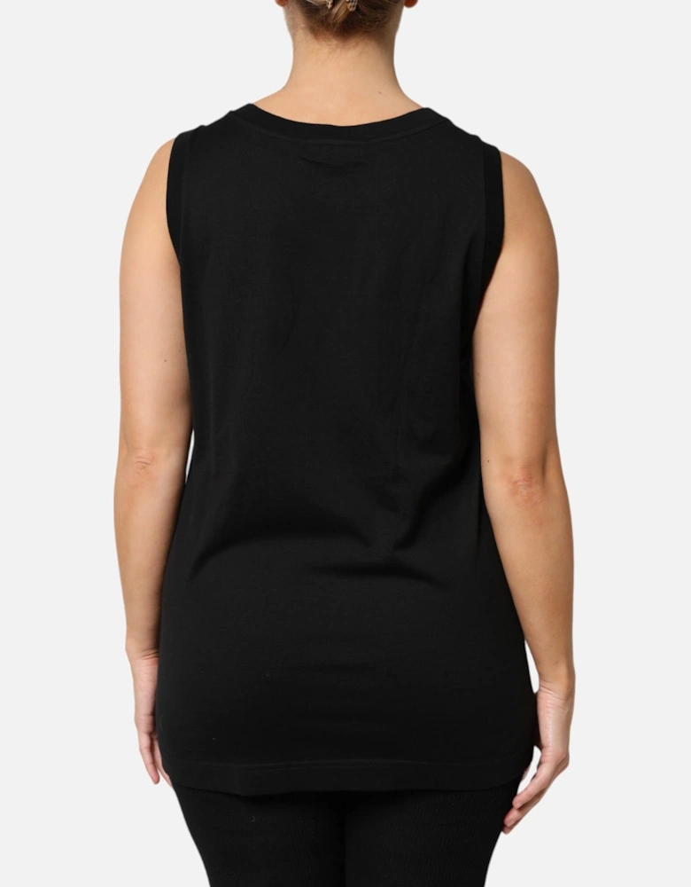 Sleeveless Round Neck Tank Top Women - Black T-Shirts