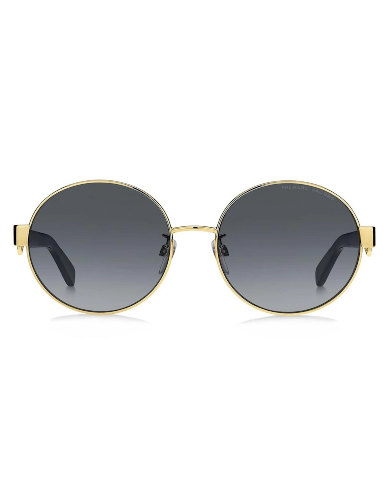 Metal Frame Sunglasses with Grey Lenses Women - Gold