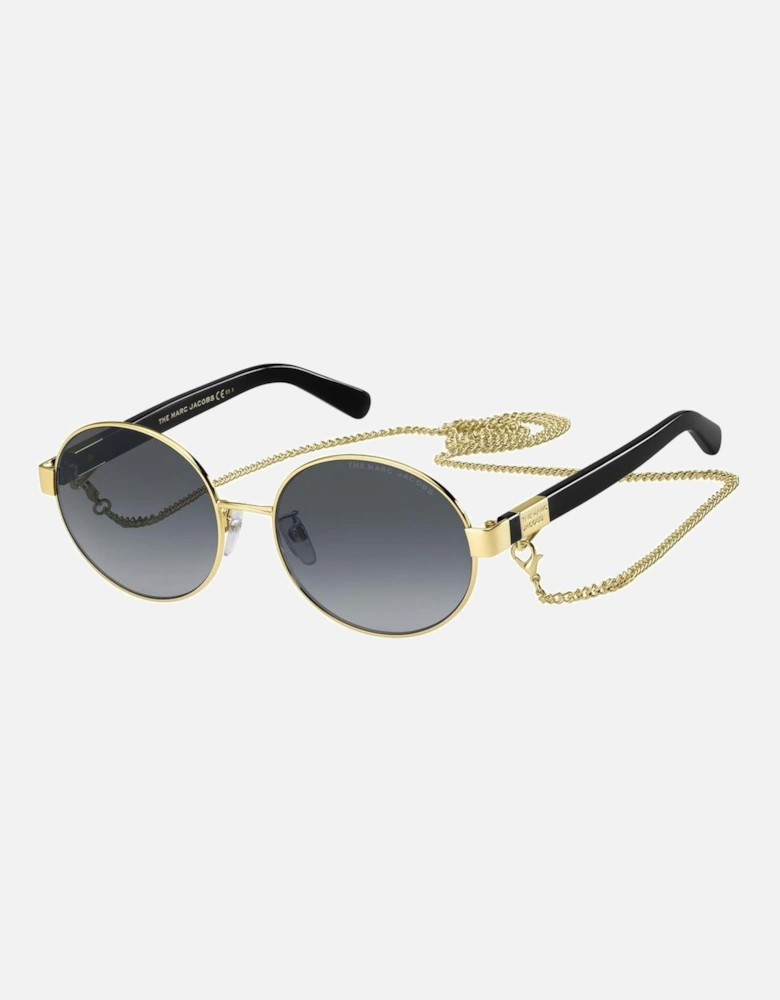 Metal Frame Sunglasses with Grey Lenses Women - Gold