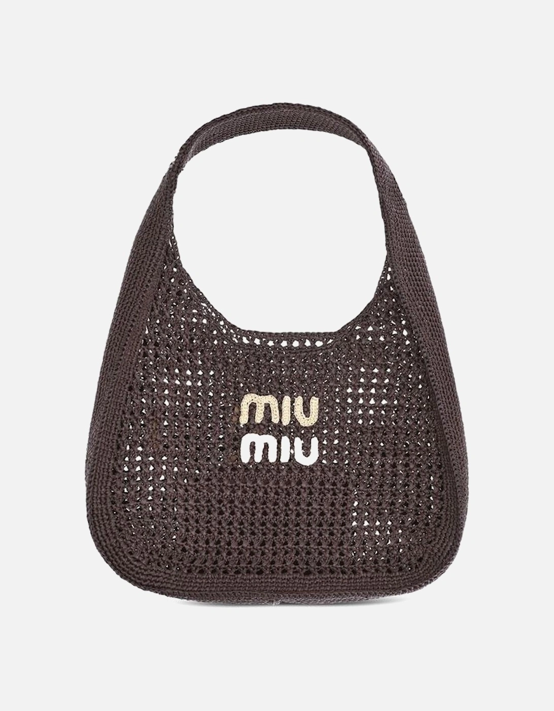 Perforated Crochet Raffia Shoulder Bag Women - Brown, 4 of 3