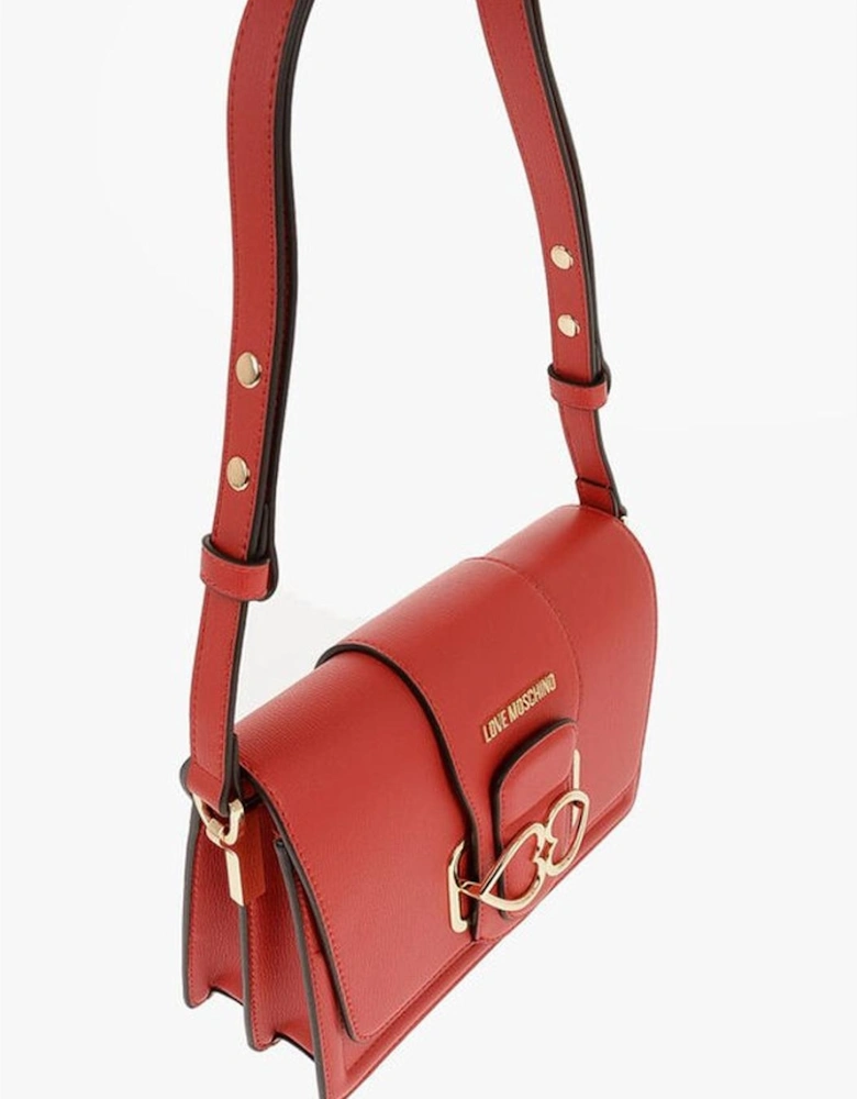 Eco-Leather Logo Shoulder Bag Women - Red