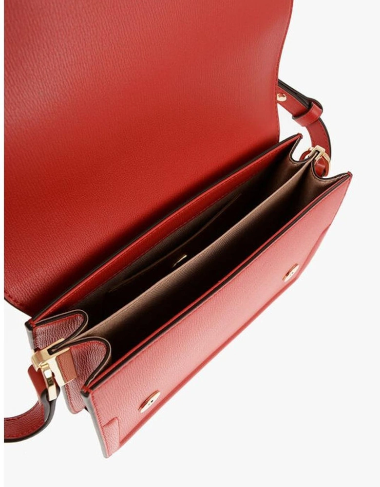 Eco-Leather Logo Shoulder Bag Women - Red