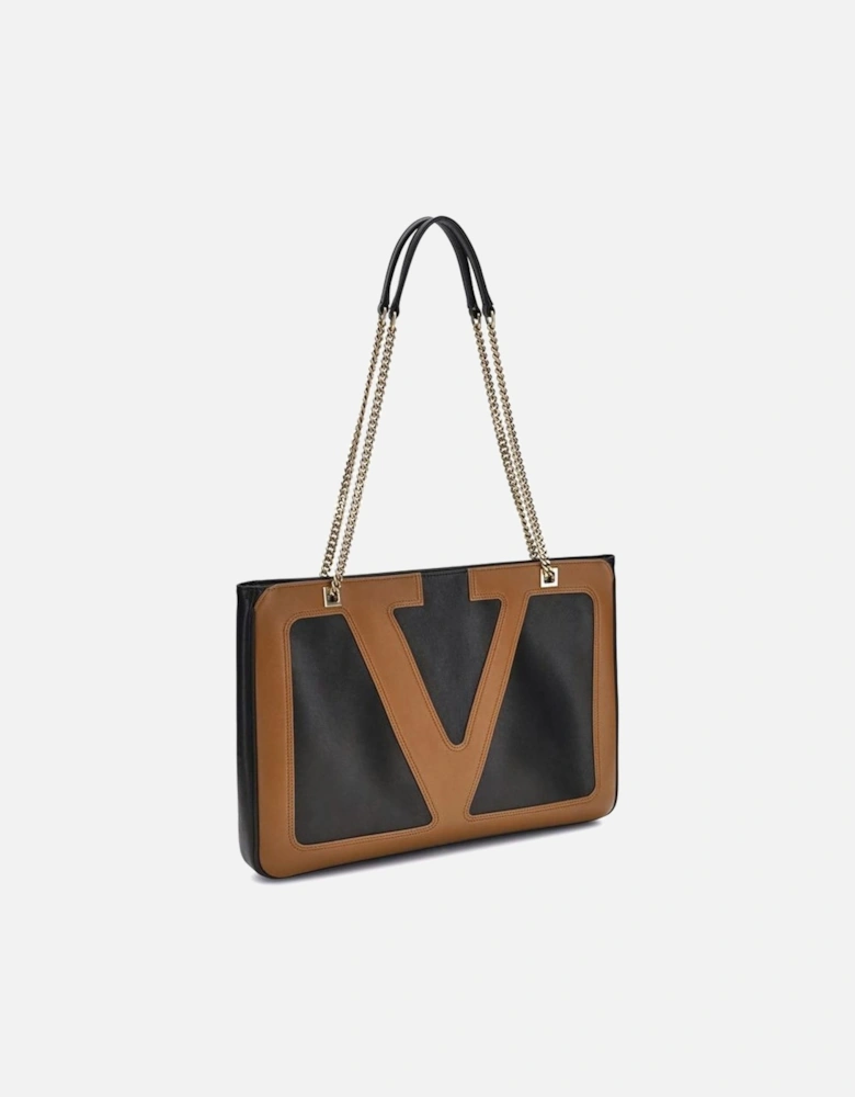 Viva Superstar Leather Shoulder Bag with Chain Handle Women - Black