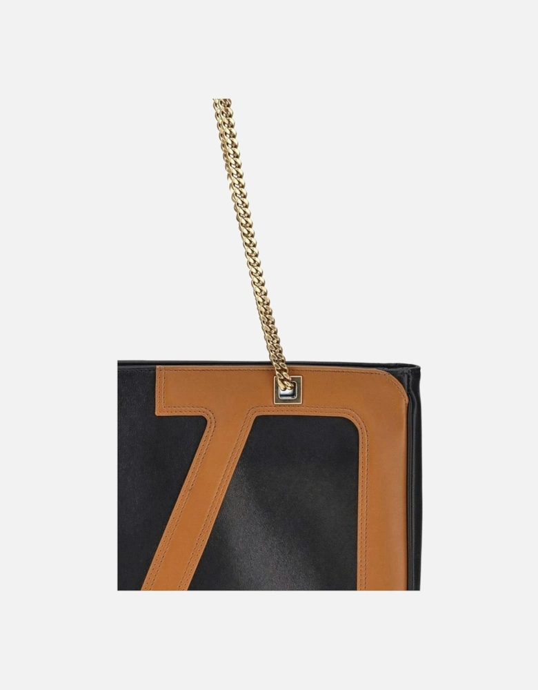 Viva Superstar Leather Shoulder Bag with Chain Handle Women - Black