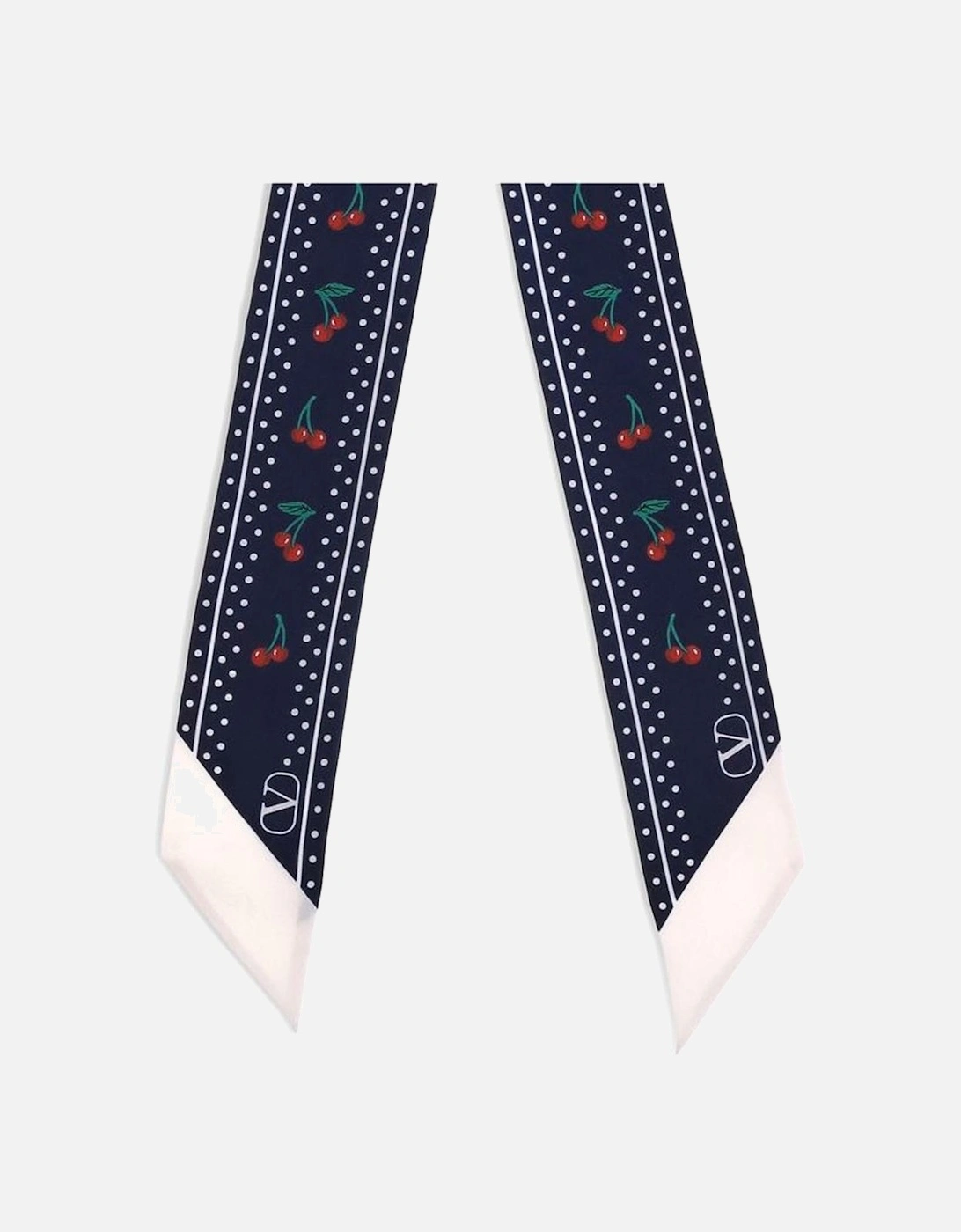 Cherry-Print Silk Bandeaux Scarf with VLogo Women - Multicolor Scarves