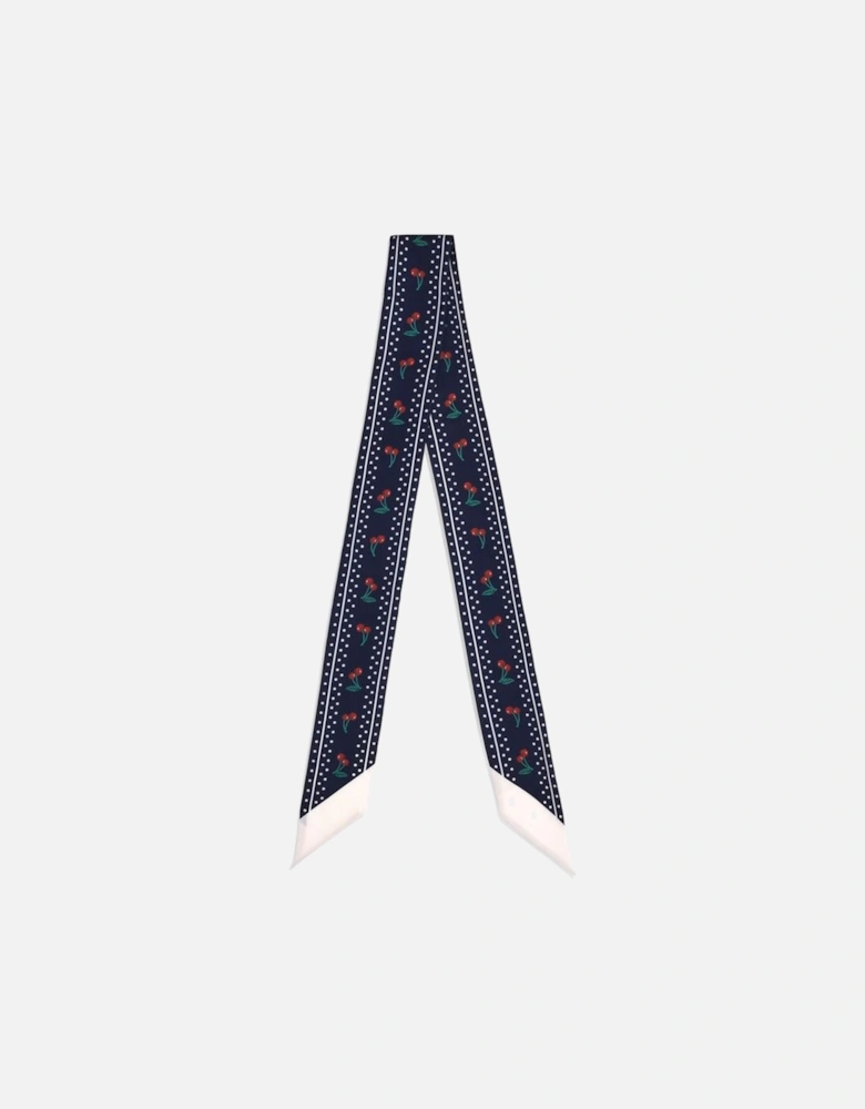 Cherry-Print Silk Bandeaux Scarf with VLogo Women - Multicolor Scarves