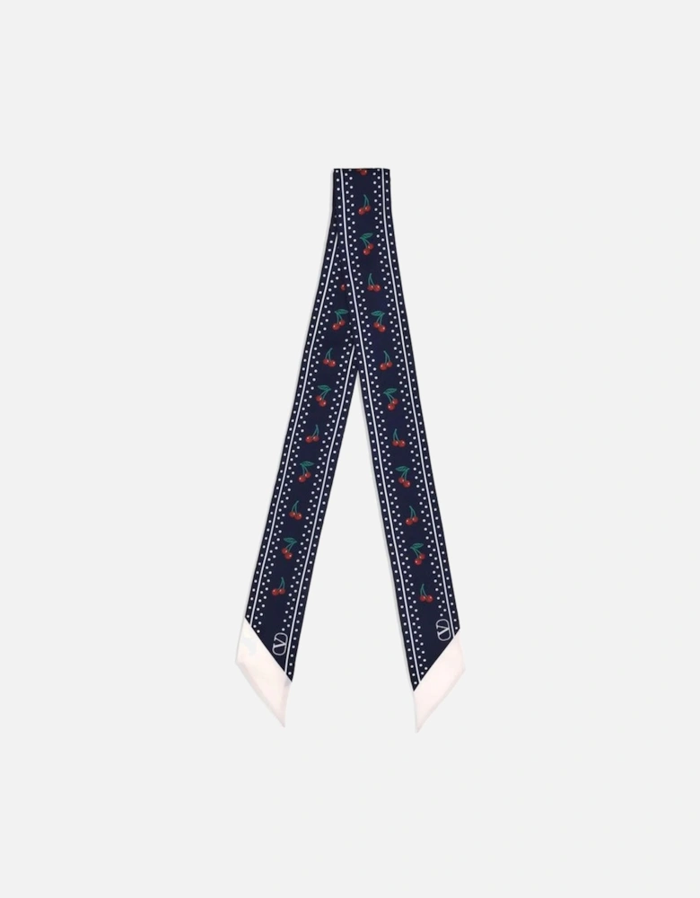 Cherry-Print Silk Bandeaux Scarf with VLogo Women - Multicolor Scarves