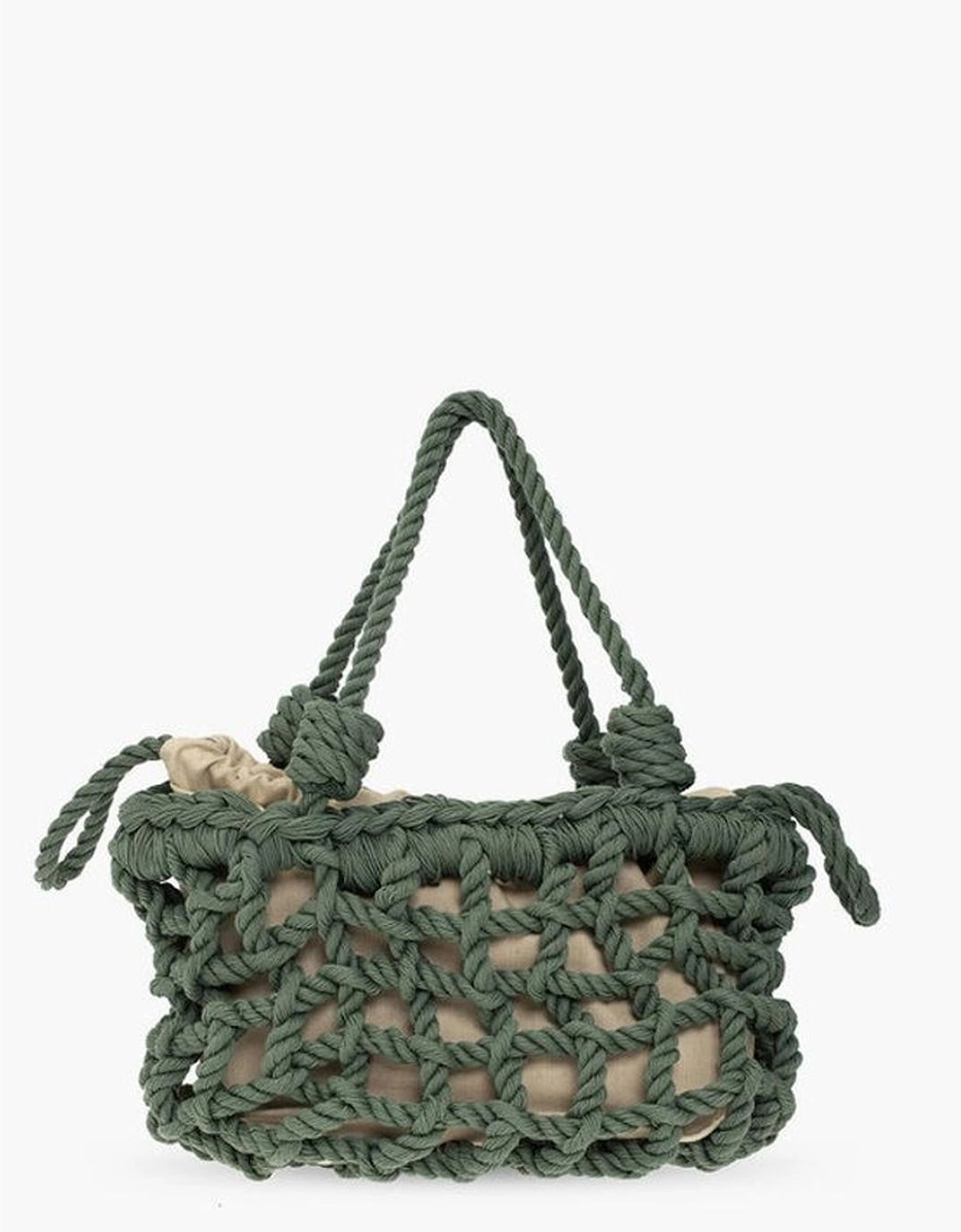 Solid Logo Double Handle Shoulder Bag Women - Green