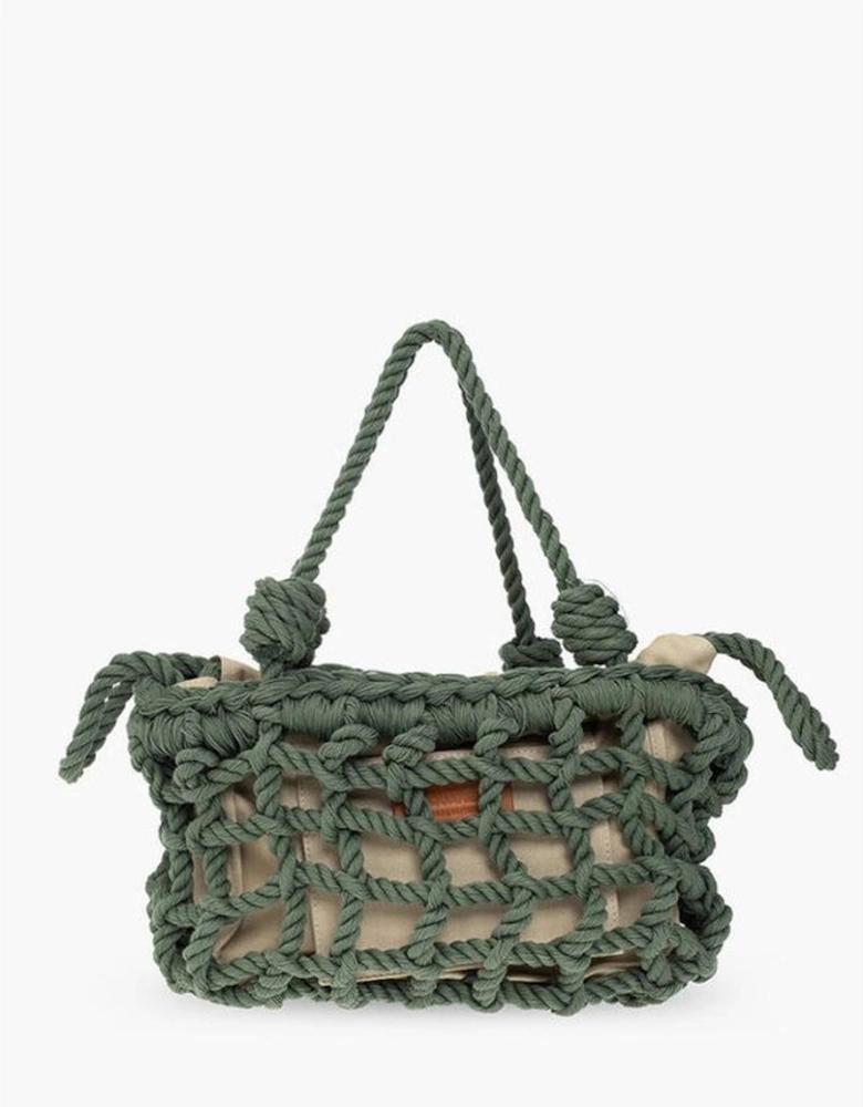 Solid Logo Double Handle Shoulder Bag Women - Green