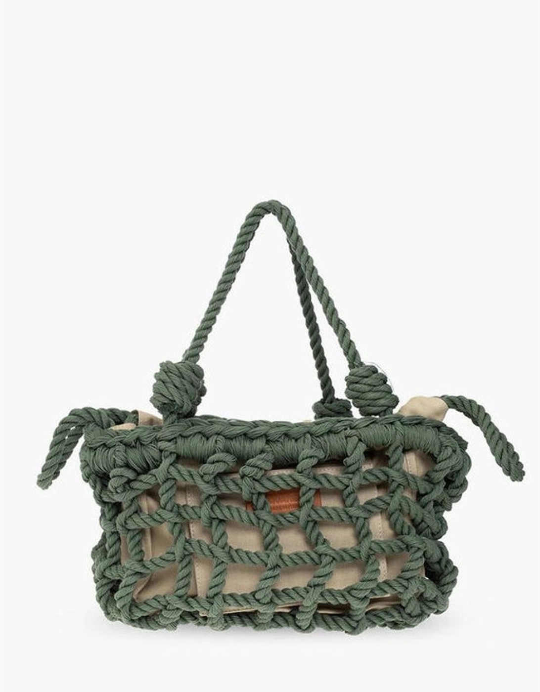 Solid Logo Double Handle Shoulder Bag Women - Green, 5 of 4
