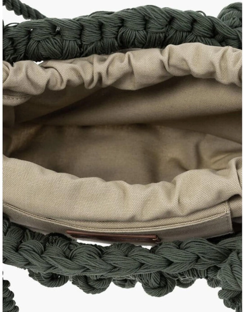 Solid Logo Double Handle Shoulder Bag Women - Green