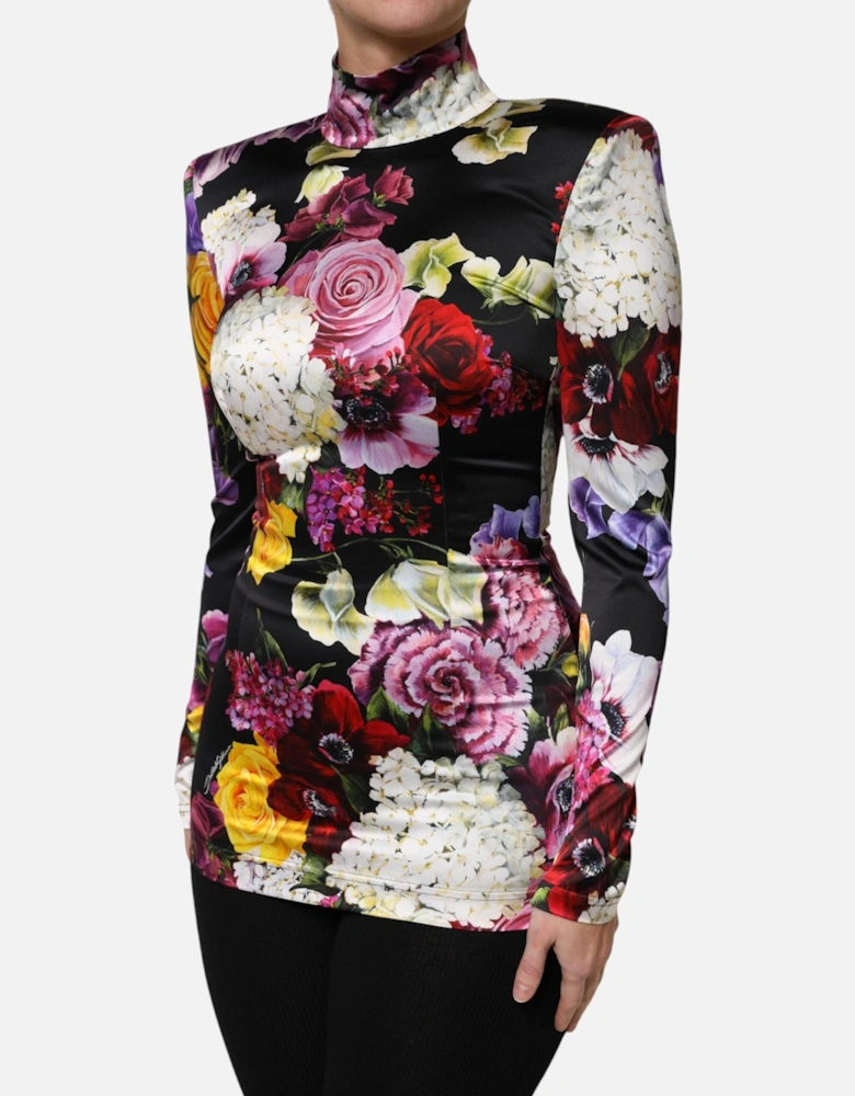 Long Sleeves Floral Print Blouse Top Women - Multicolor T-Shirts