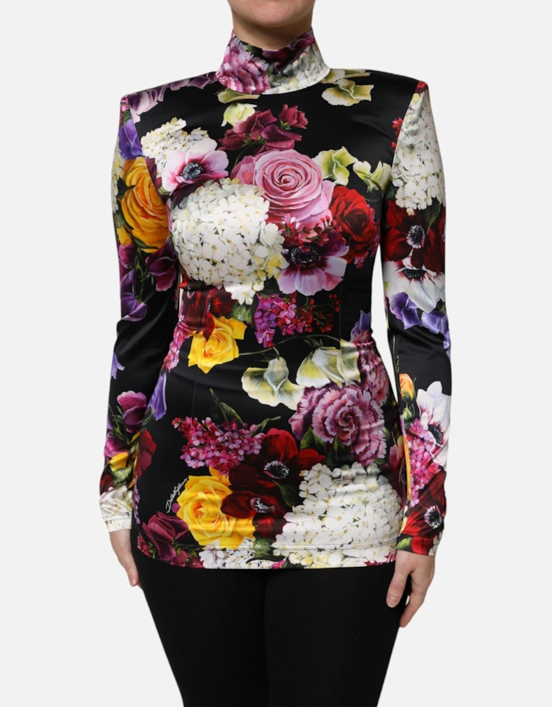 Long Sleeves Floral Print Blouse Top Women - Multicolor T-Shirts