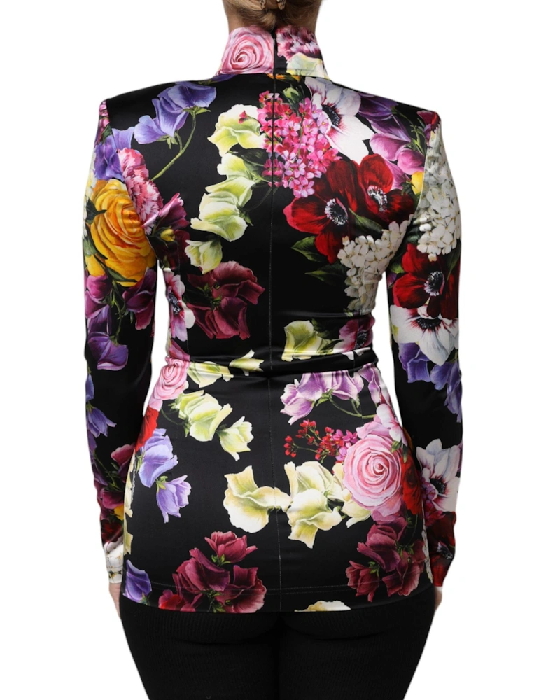 Long Sleeves Floral Print Blouse Top Women - Multicolor T-Shirts