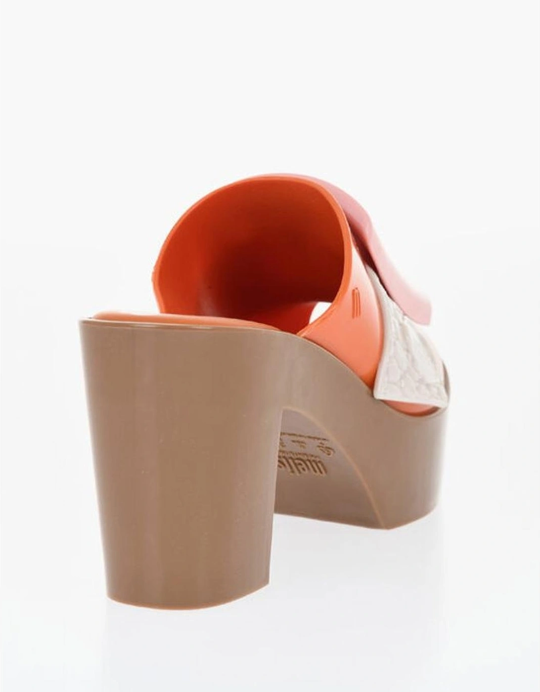 Peep Toe Platform Rubber Square Heel Sandals Women - Orange