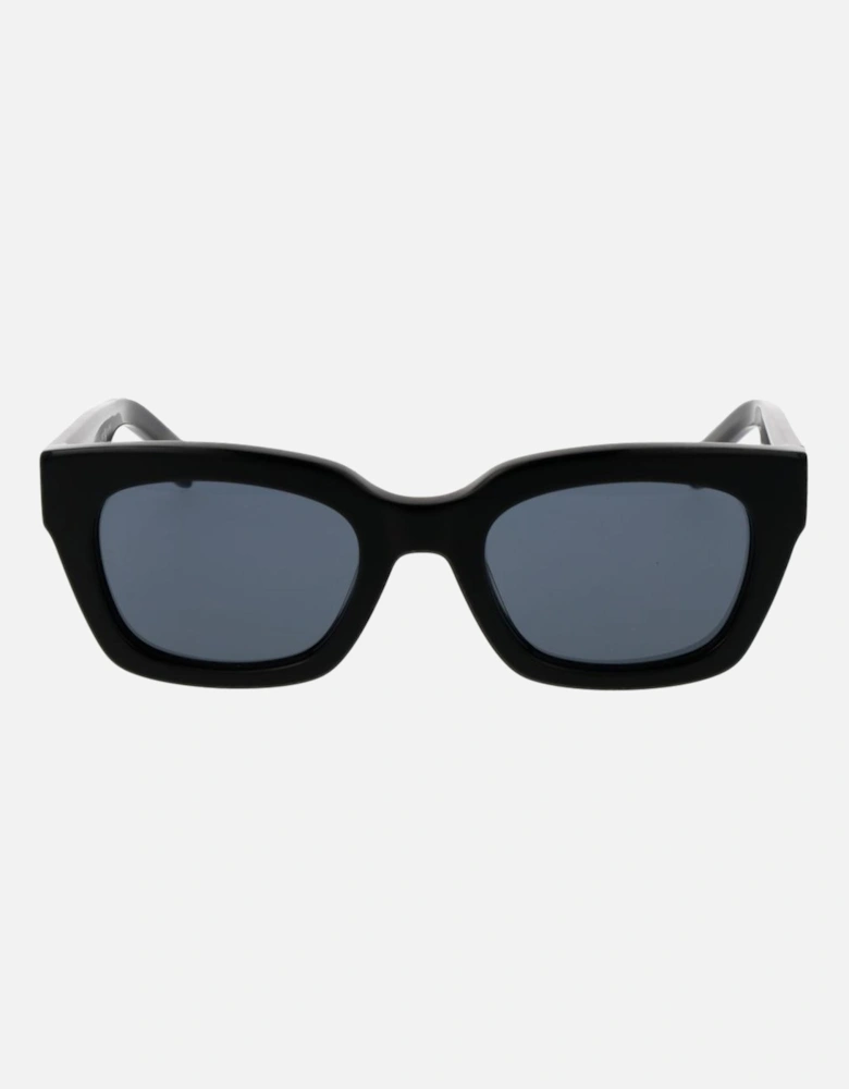 Oval Full-Rim Acetate Sunglasses with Grey Lenses Women - Black