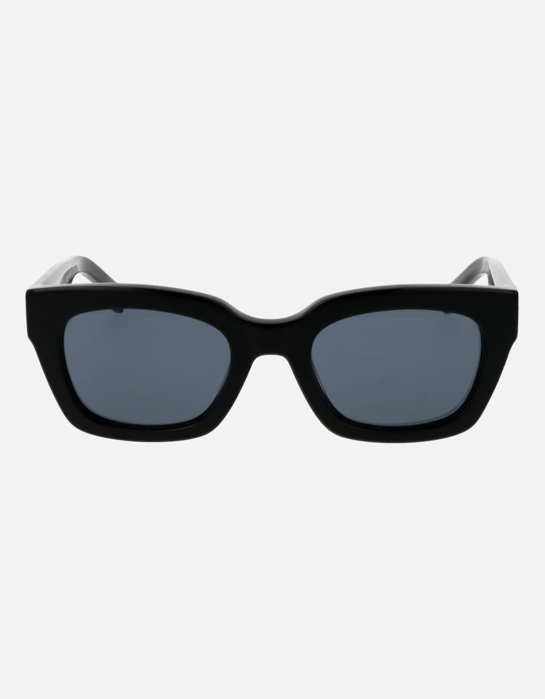 Oval Full-Rim Acetate Sunglasses with Grey Lenses Women - Black