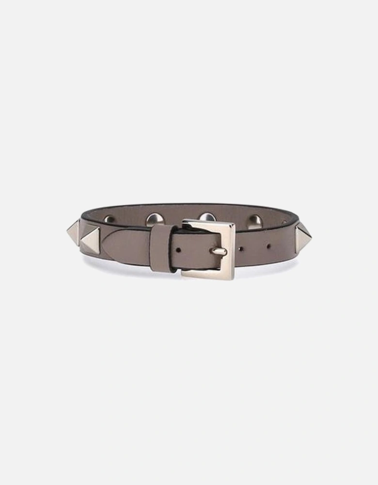 Rockstud Leather Bracelet with Buckle Closure Women - Gray