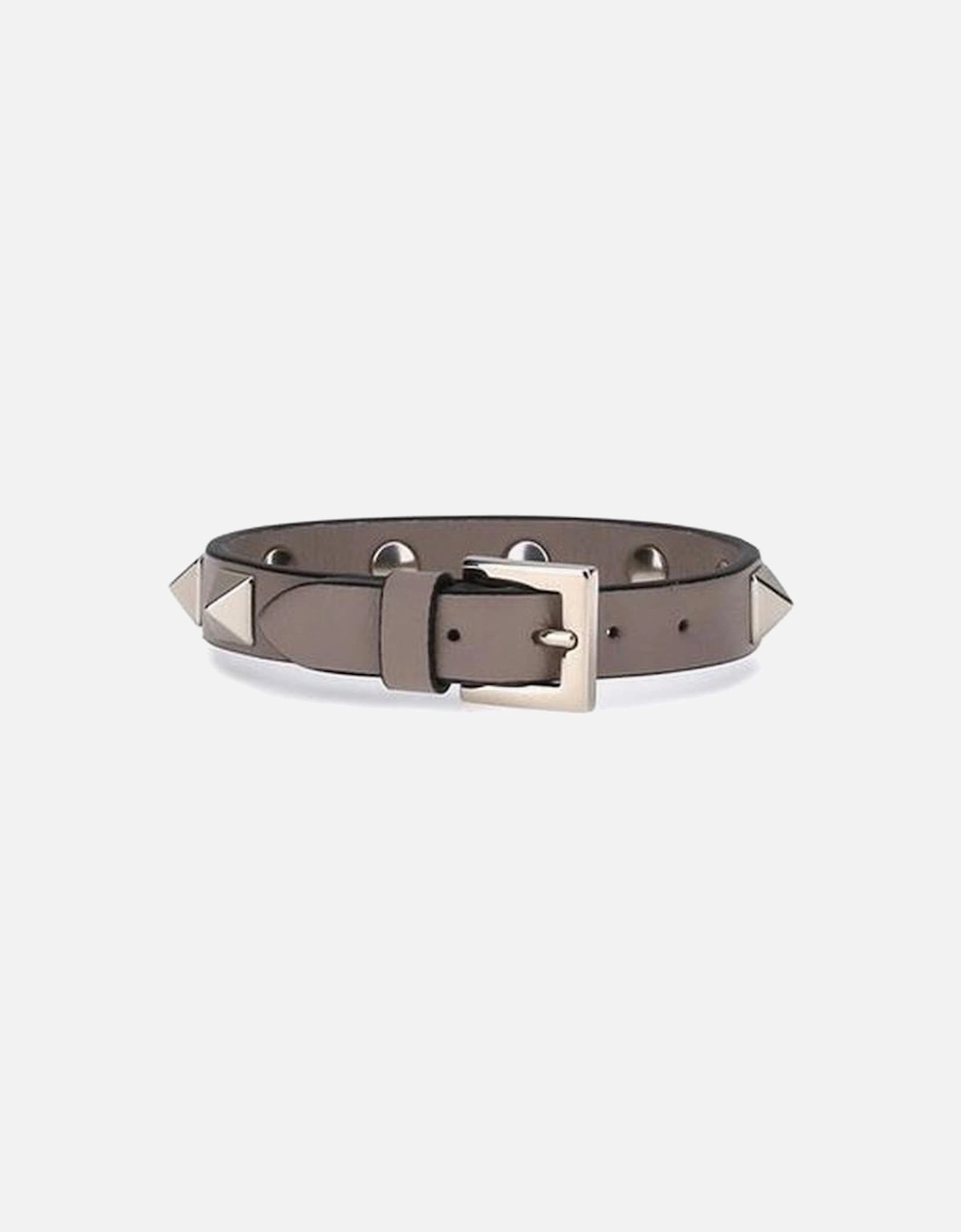 Rockstud Leather Bracelet with Buckle Closure Women - Gray