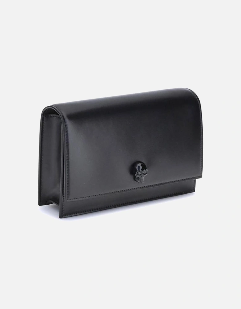 Skull Detail Leather Shoulder Bag Women - Black