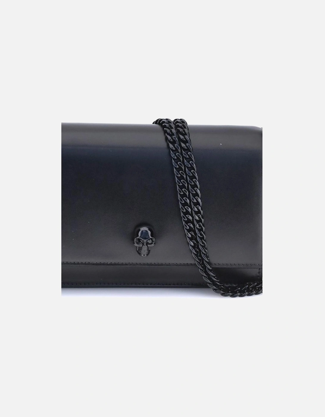 Skull Detail Leather Shoulder Bag Women - Black