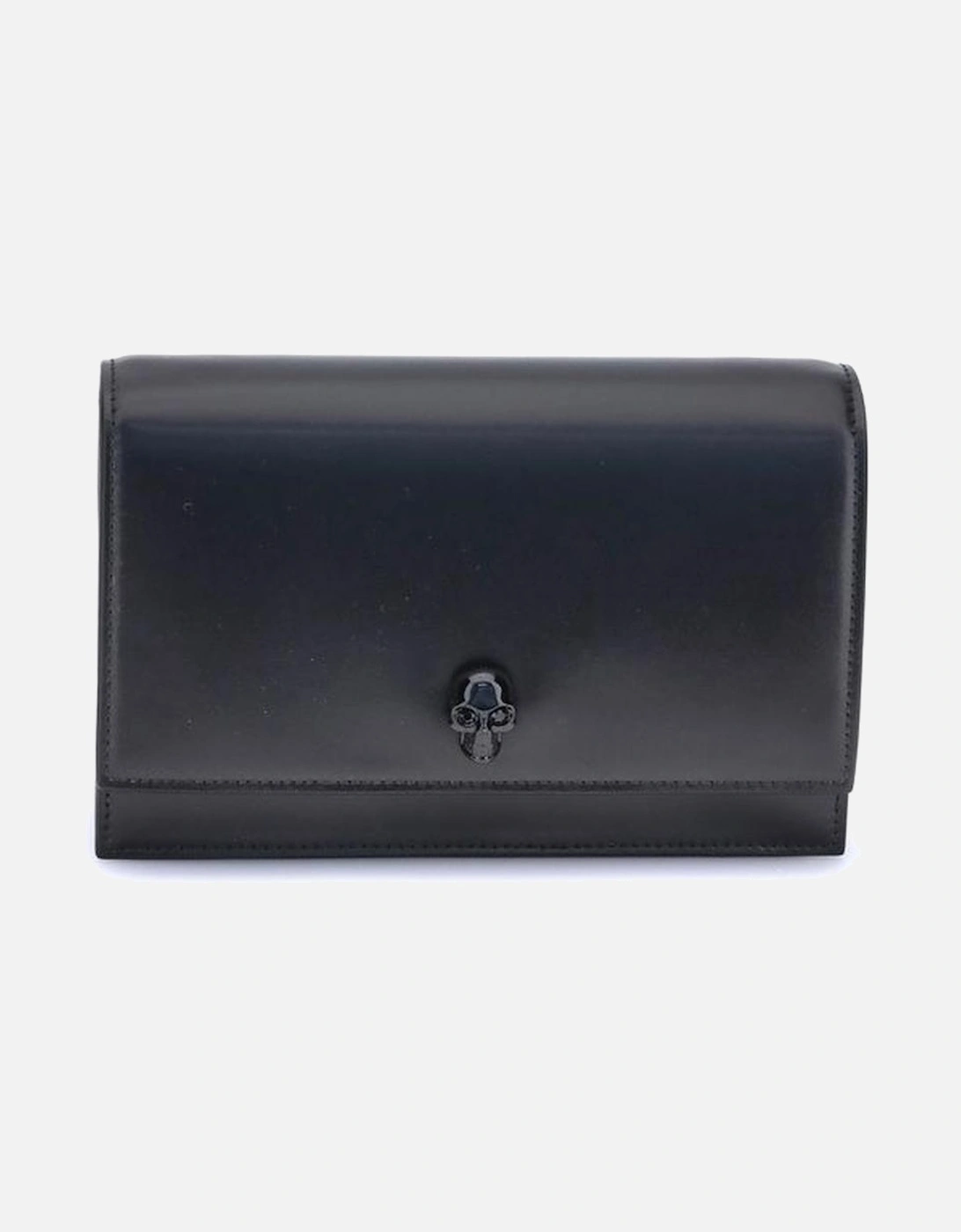 Skull Detail Leather Shoulder Bag Women - Black, 5 of 4