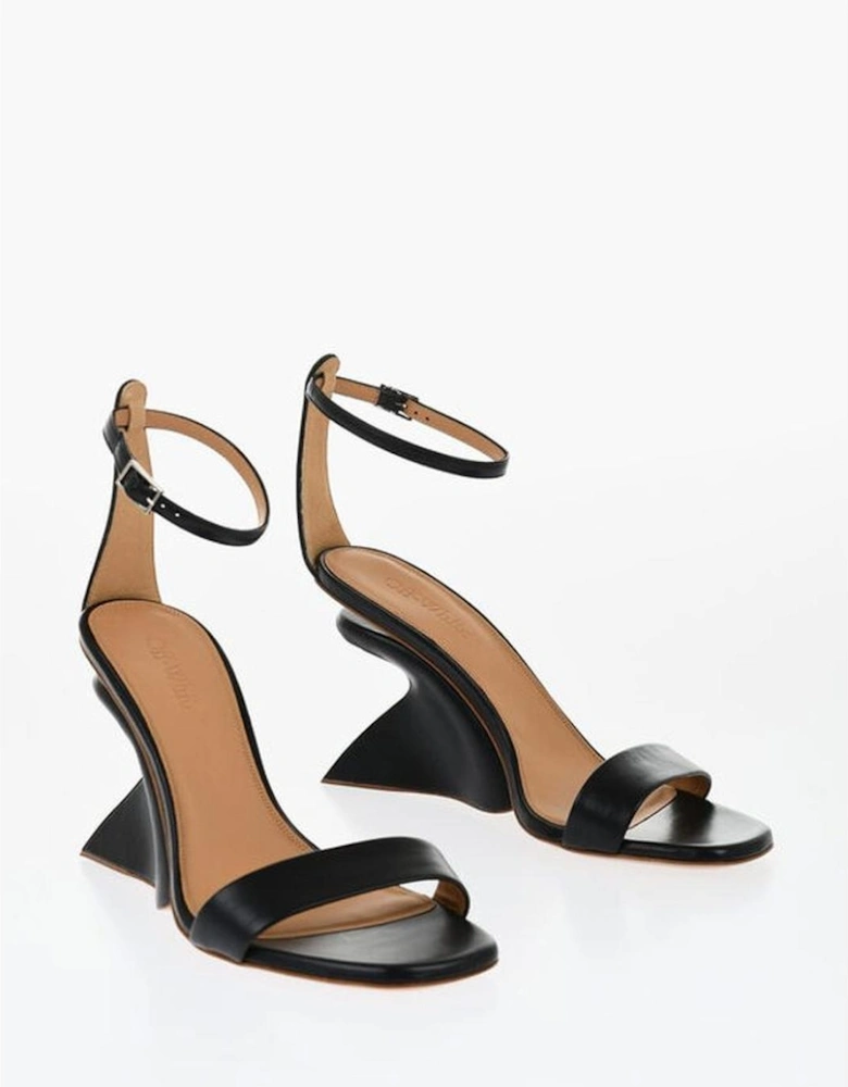 Leather Sole Ankle Buckle Sandals Women - Black