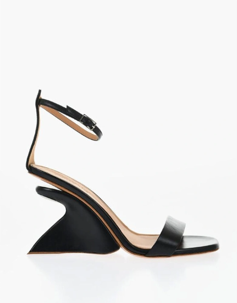 Leather Sole Ankle Buckle Sandals Women - Black
