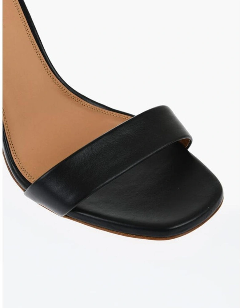Leather Sole Ankle Buckle Sandals Women - Black