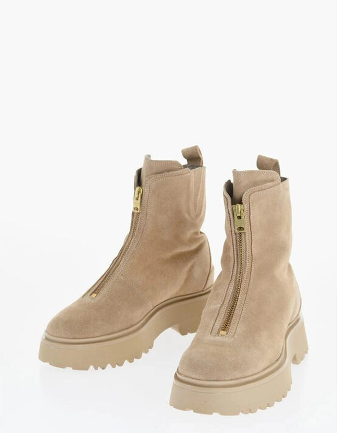 Suede Round Toe Zip Ankle Boots Women - Brown, 5 of 4