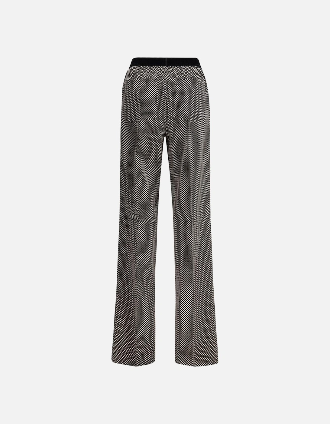 Polka Dot Pants with Velvet Waistband Women - Black Jeans