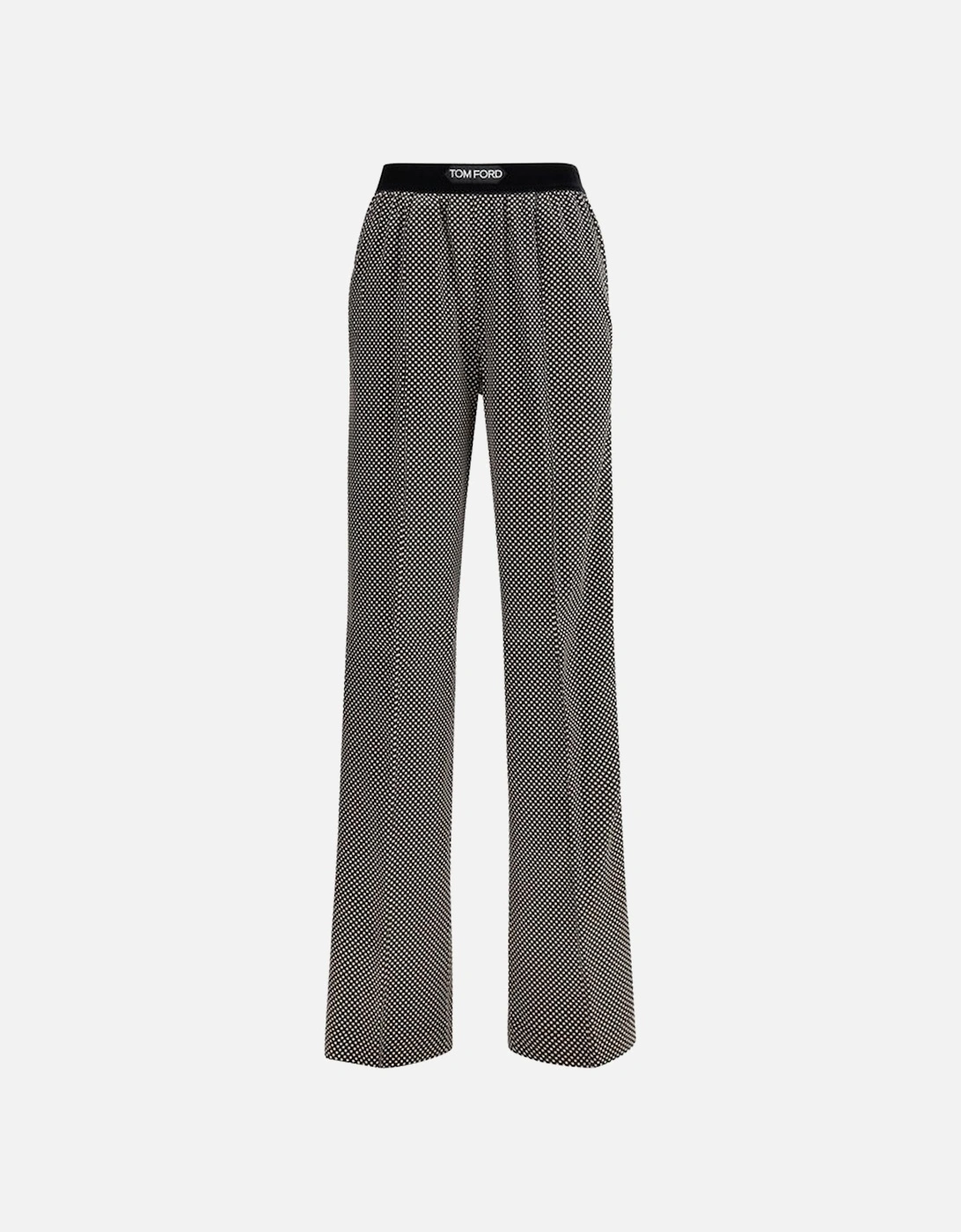 Polka Dot Pants with Velvet Waistband Women - Black Jeans, 5 of 4