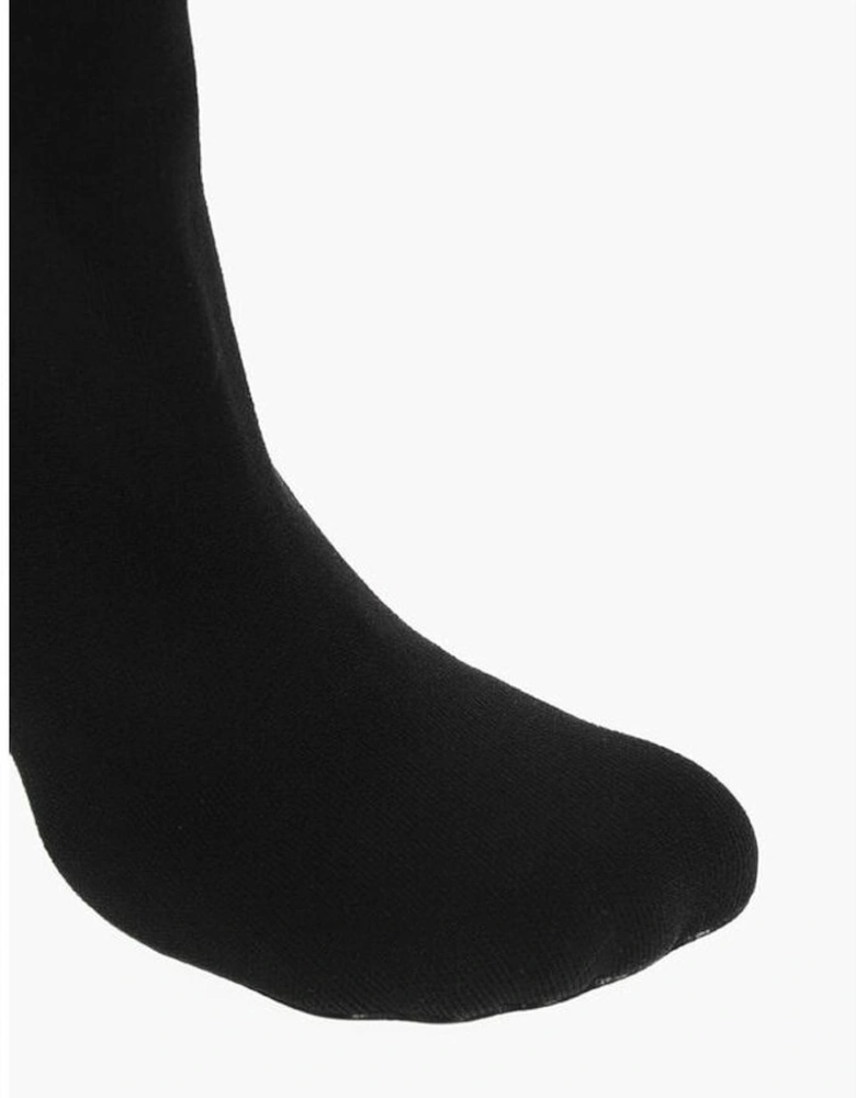 Square Toeline Stiletto Heel Leather Sole Shoes Women - Black Boots