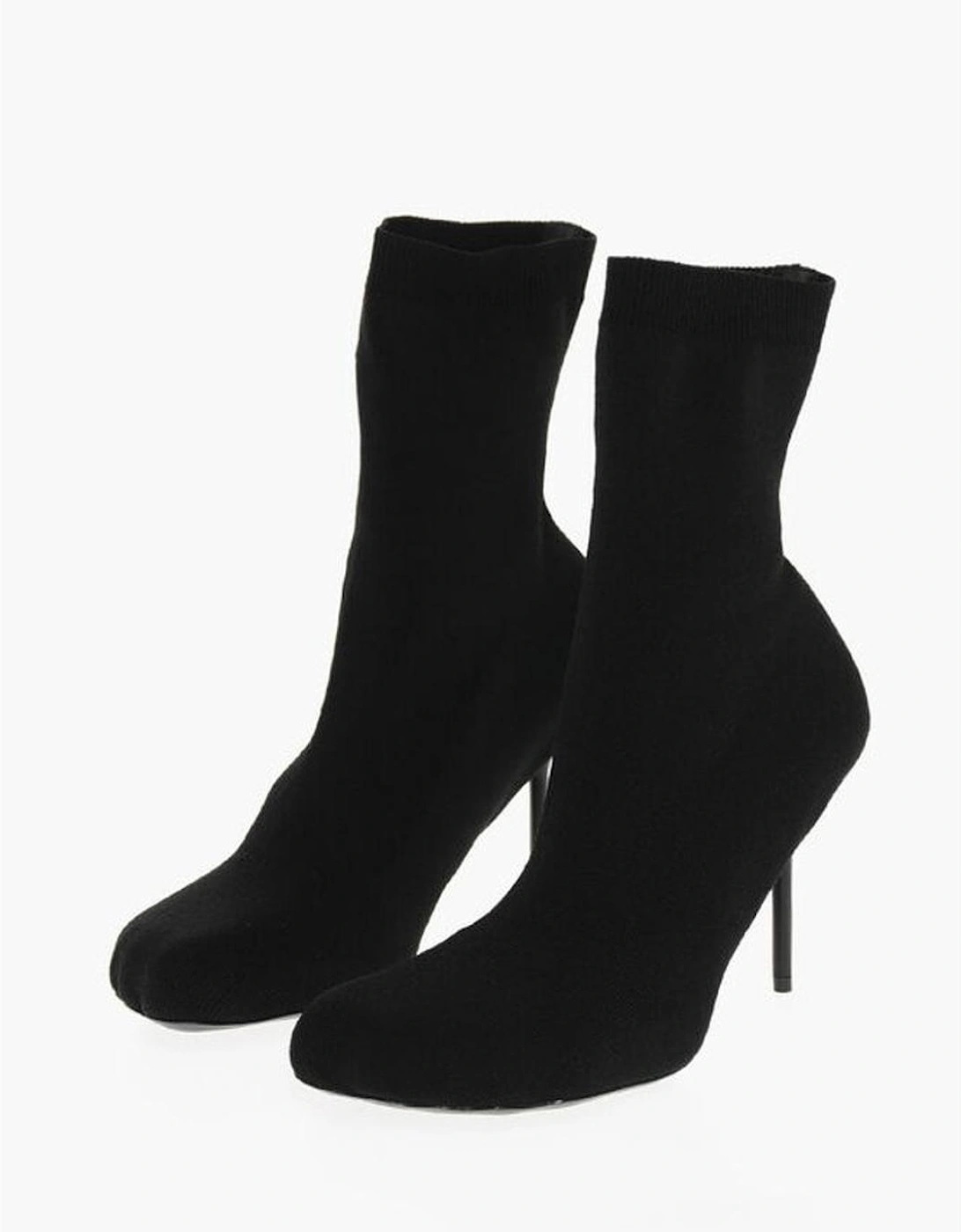 Square Toeline Stiletto Heel Leather Sole Shoes Women - Black Boots, 6 of 5