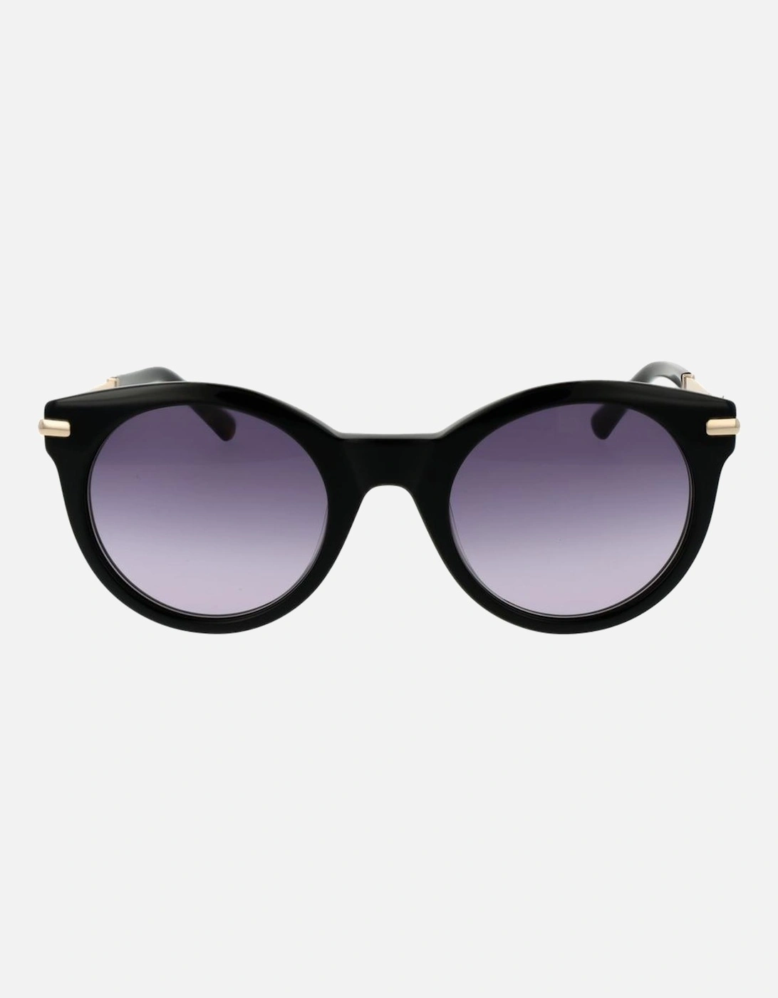Round Gradient Sunglasses with Full-Rim Acetate Frame Women - Black