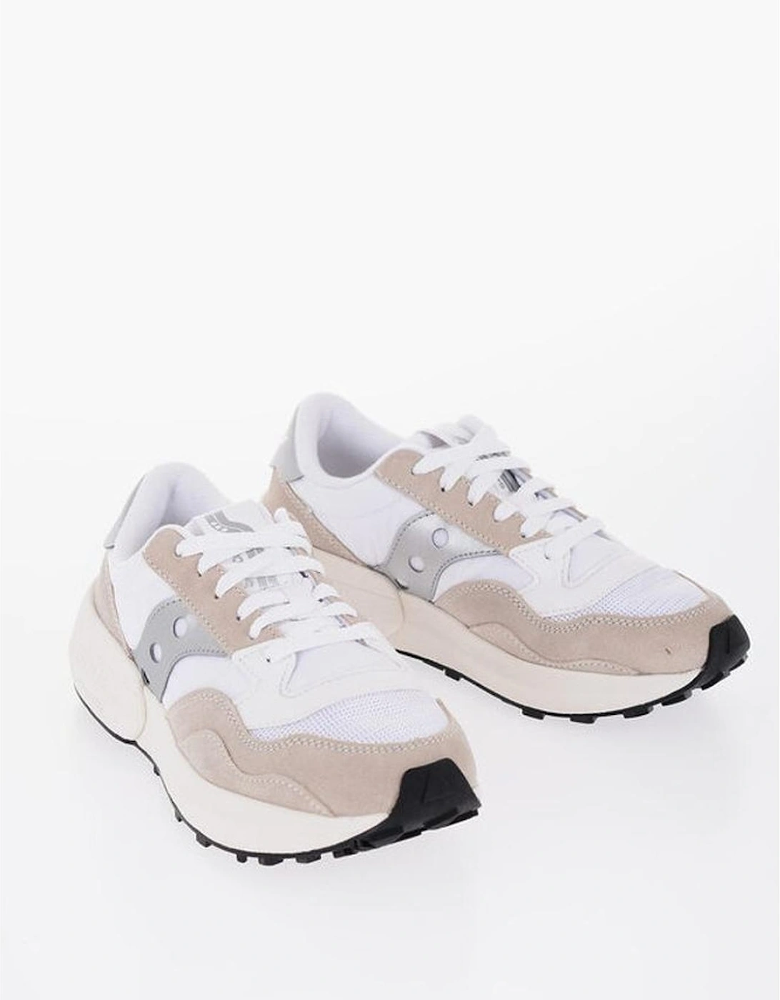 Lace-Up Suede Techno Fabric Sneakers Women - White, 5 of 4