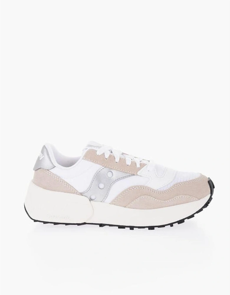 Lace-Up Suede Techno Fabric Sneakers Women - White