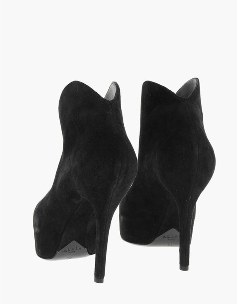 Suede Stiletto Heeled Pumps Women - Black Boots