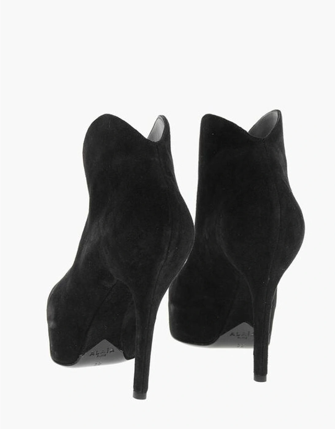 Suede Stiletto Heeled Pumps Women - Black Boots