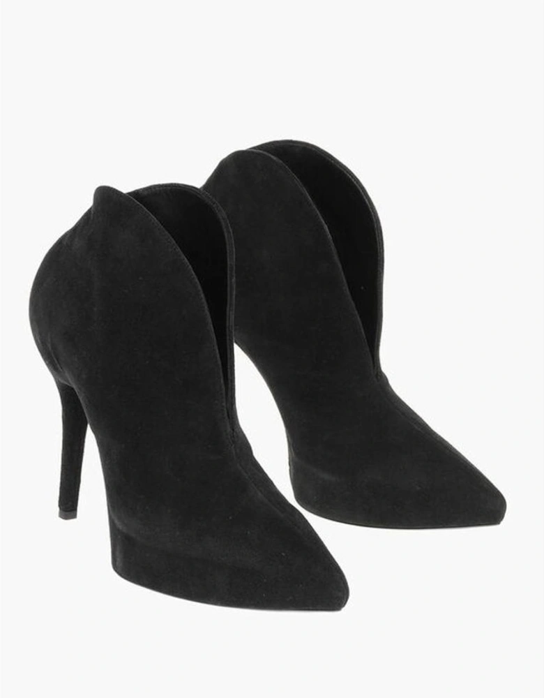 Suede Stiletto Heeled Pumps Women - Black Boots