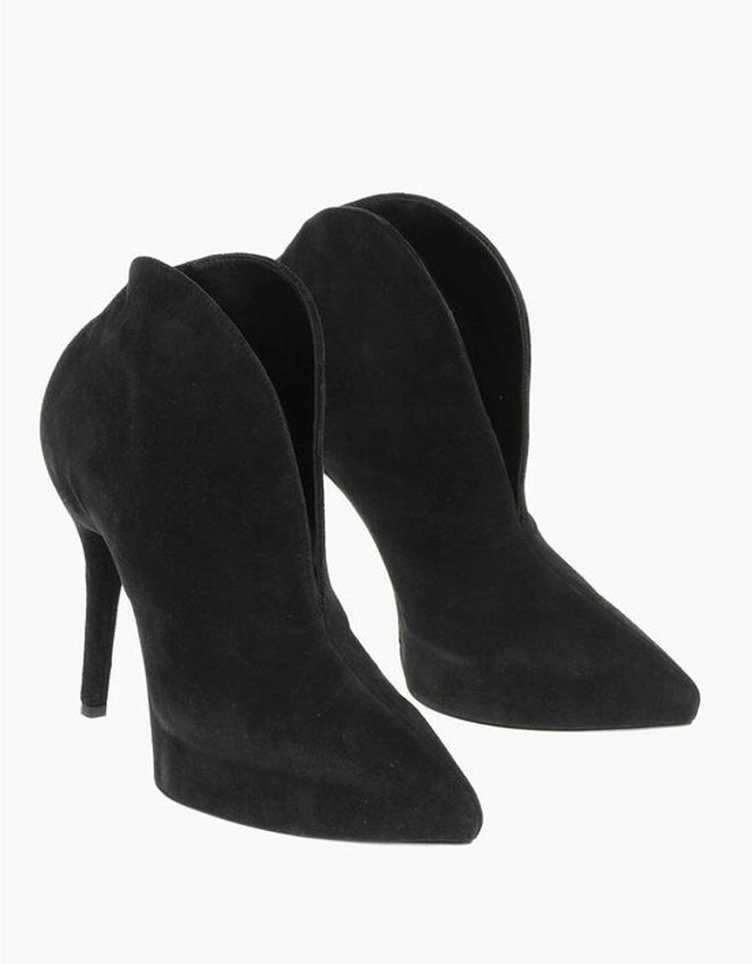 Suede Stiletto Heeled Pumps Women - Black Boots, 5 of 4