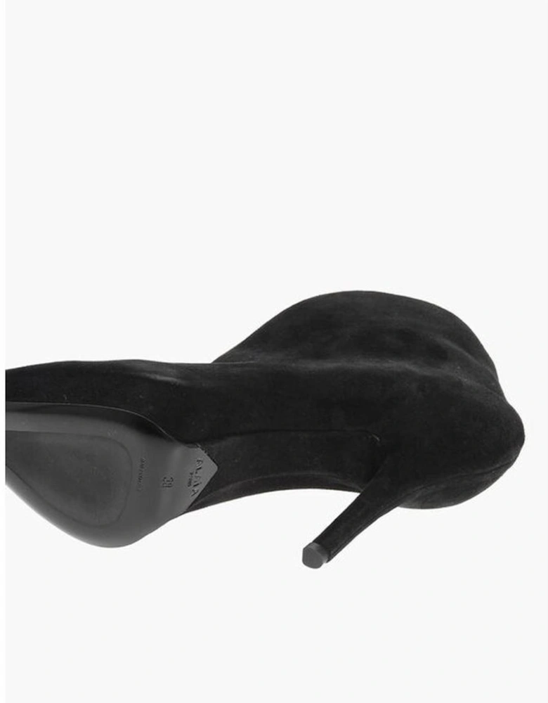 Suede Stiletto Heeled Pumps Women - Black Boots