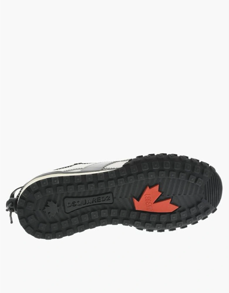Leather Lace-Up Sneakers with Rubber Sole Women - Gray