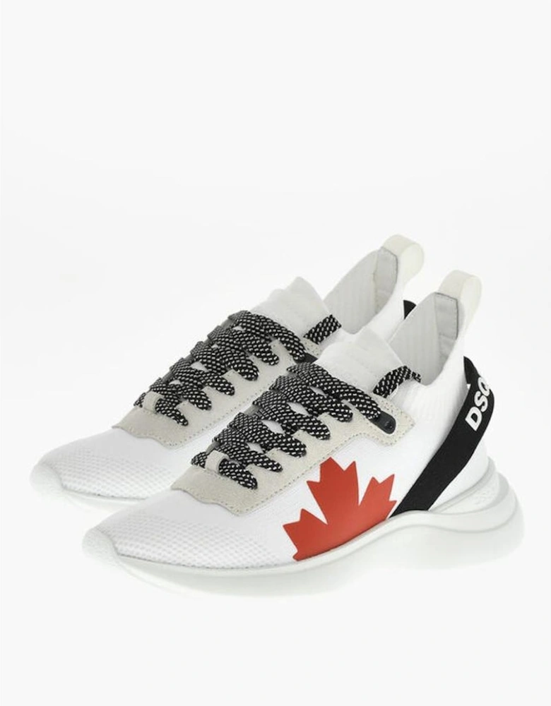 Lace-Up Logo Print Sneakers Women - White