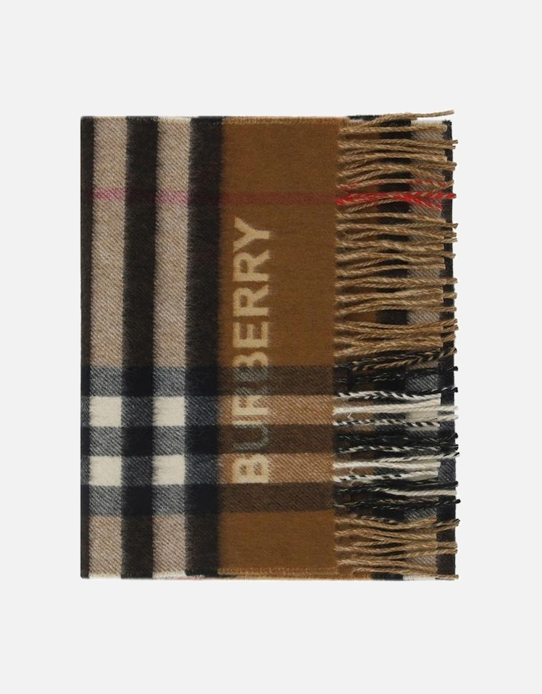 Cashmere Scarf with Archivio Check Pattern Women - Brown Scarves, 4 of 3