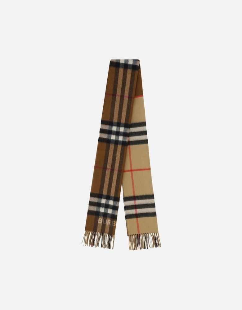 Cashmere Scarf with Archivio Check Pattern Women - Brown Scarves