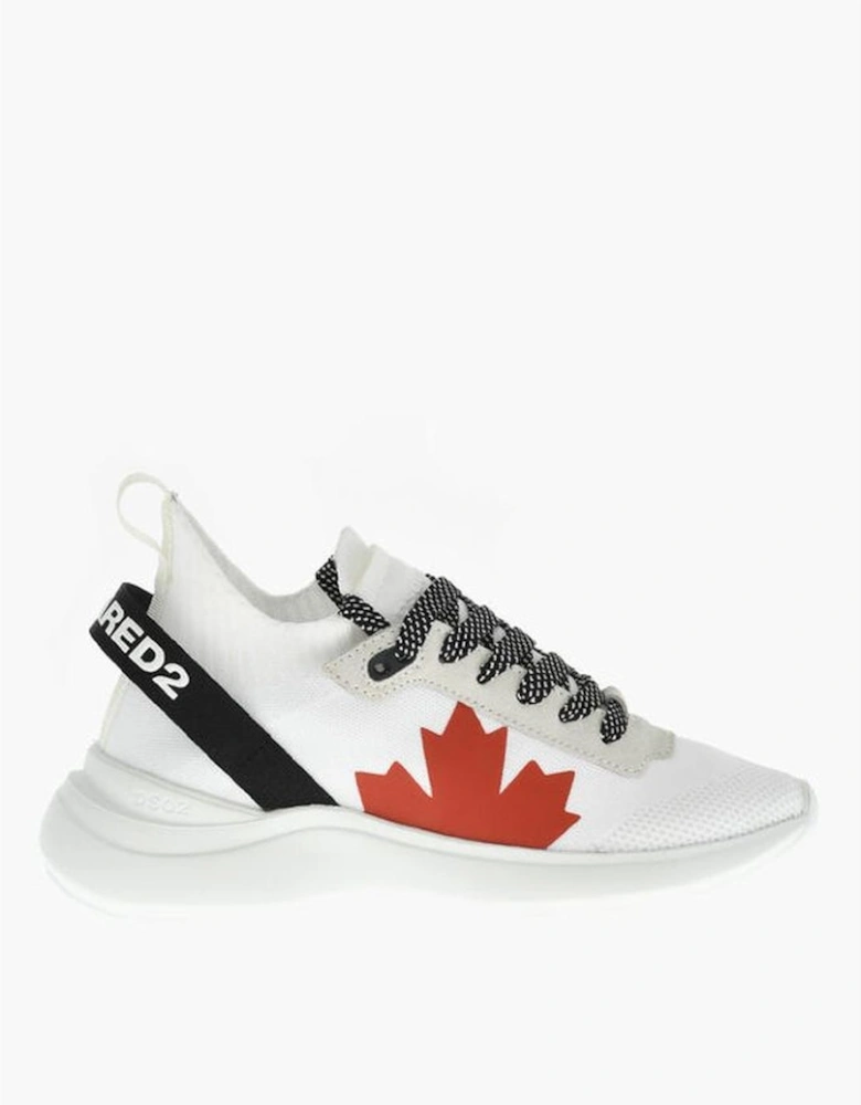Lace-Up Logo Print Sneakers Women - White