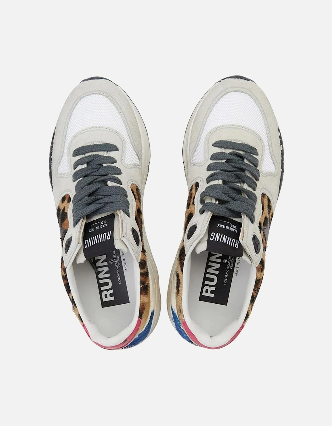 Running Sneakers Leopard Print Distressed Women - Multicolor