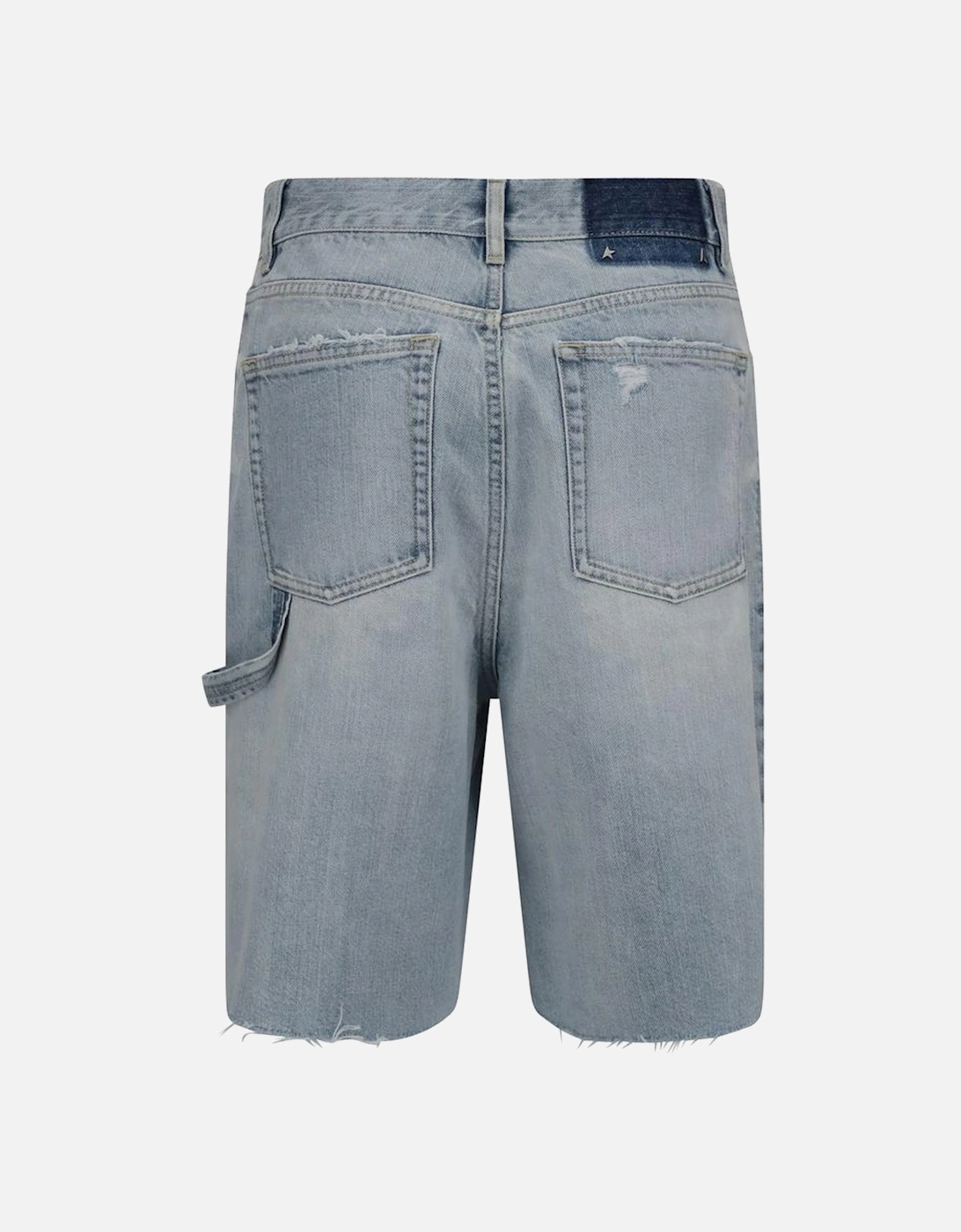 Relaxed Fit Distressed Denim Shorts Women - Light Blue
